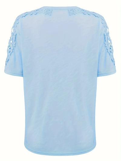 T-shirt D'été À Manches Courtes Avec Dentelle