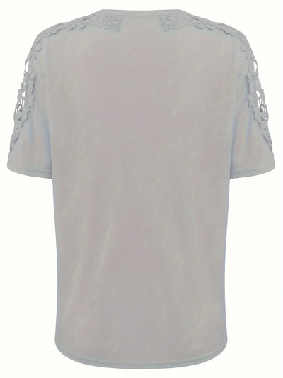 T-shirt D'été À Manches Courtes Avec Dentelle