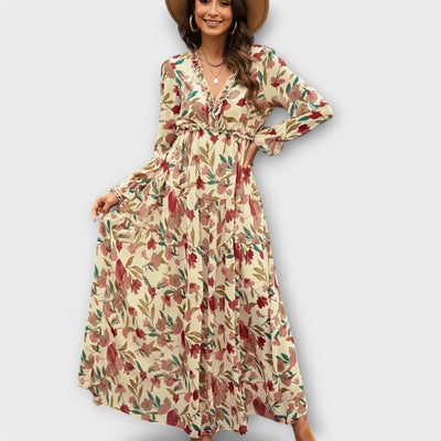 Robe Longue &amp; Élégante In Col V