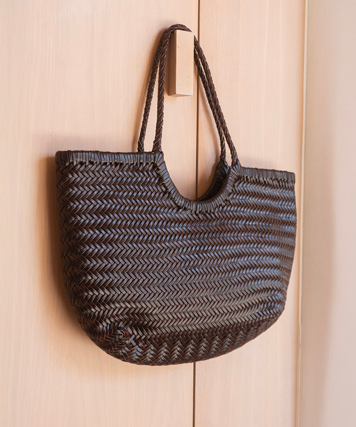 Bolso piel Shopper trenzado