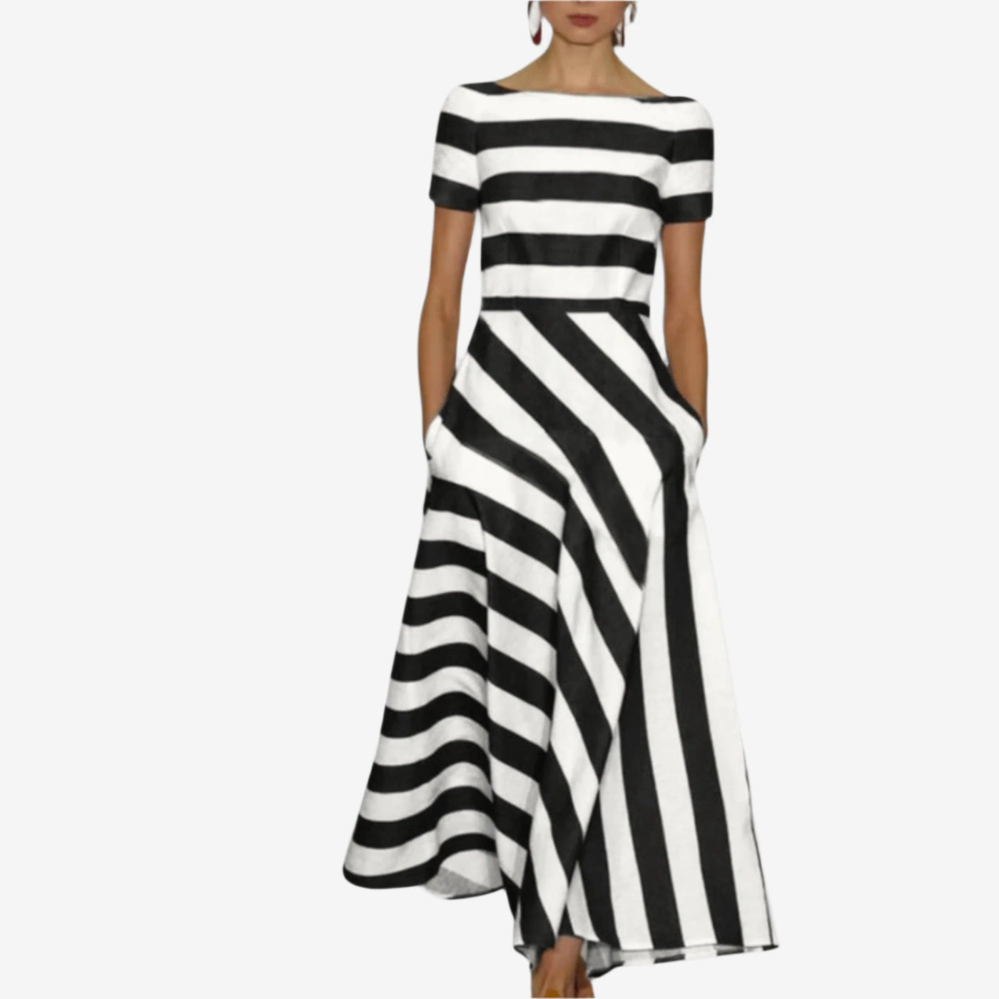 Elska™ Robe Rayée Élancée