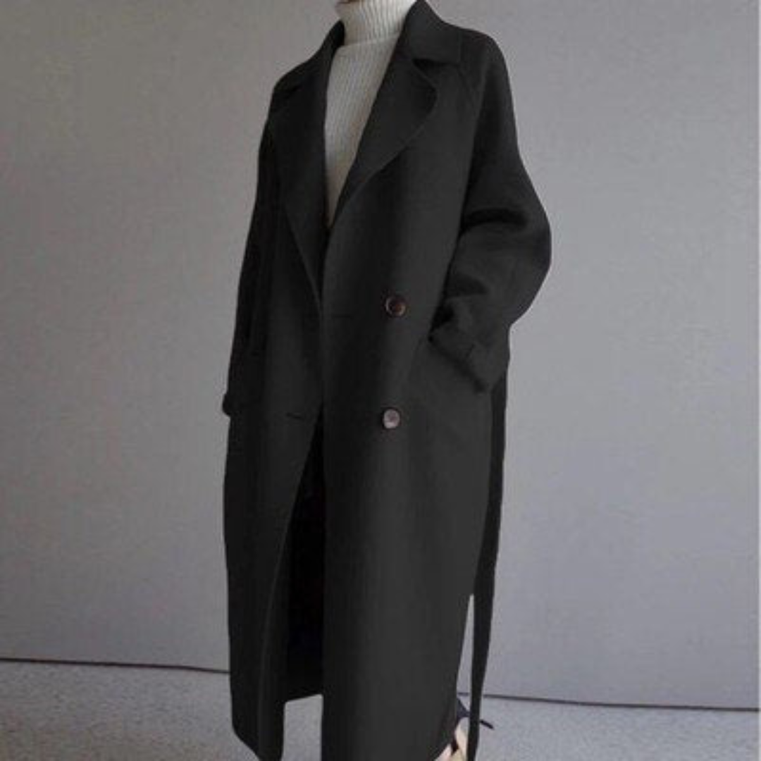 Manteau Ceinturé En Lain Pour Femme