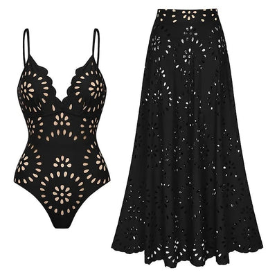 Ensemble Robe-Maillot Alice 2 Pièces (Noir)