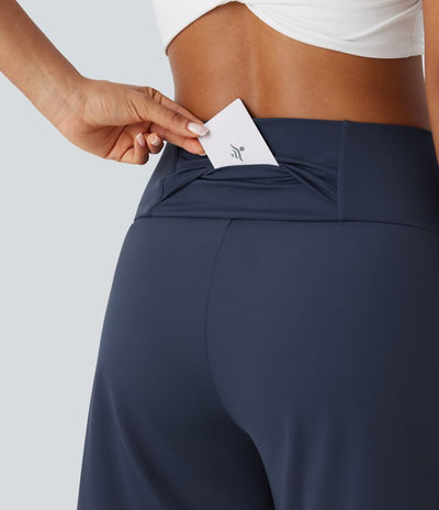 Softlyzero™ Airy - Yoga-Bermudashorts mit hohem Bund, mehreren Taschen und Cool-Touch