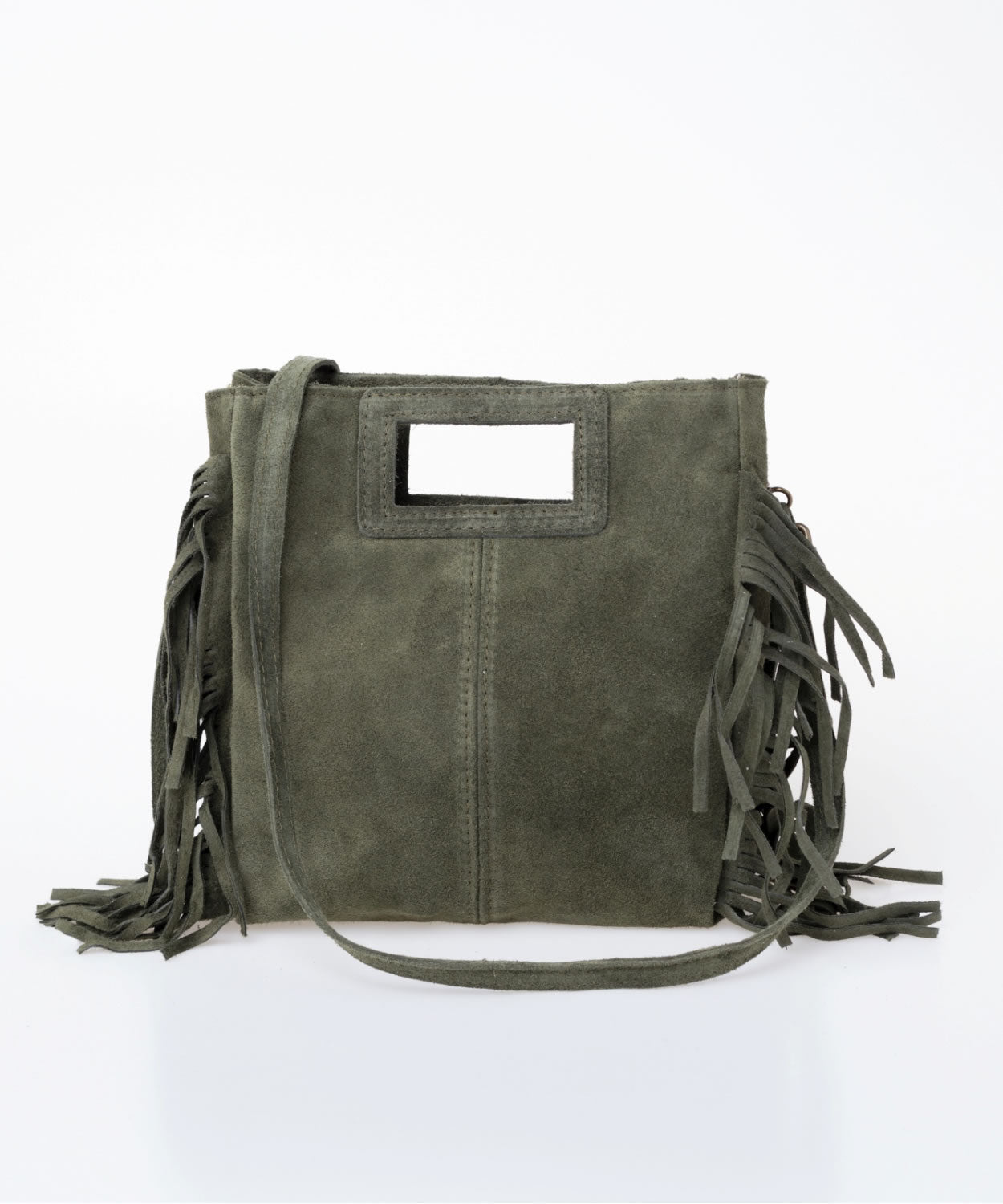 Bolso ante  flecos colores