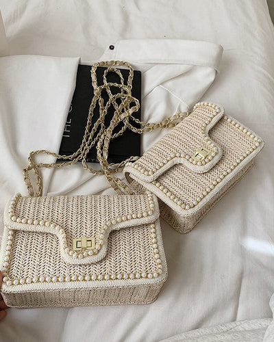 Alba | Bolso de paja con perlas popular