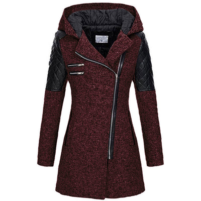 Manteau À Capuche Hivernal En Laine Pour Femmes