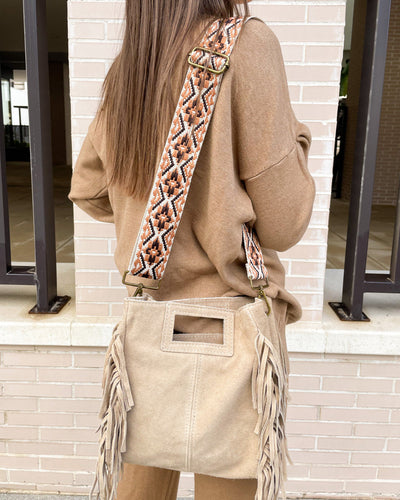 Bolso ante  flecos colores