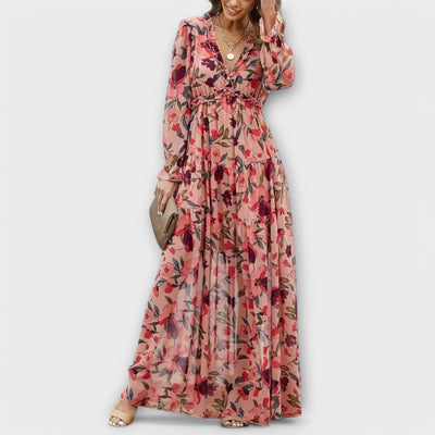Robe Longue &amp; Élégante In Col V