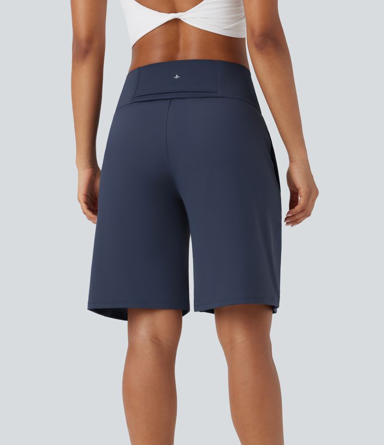 Softlyzero™ Airy - Yoga-Bermudashorts mit hohem Bund, mehreren Taschen und Cool-Touch