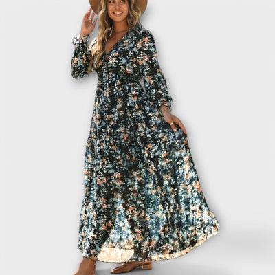 Robe Longue &amp; Élégante In Col V