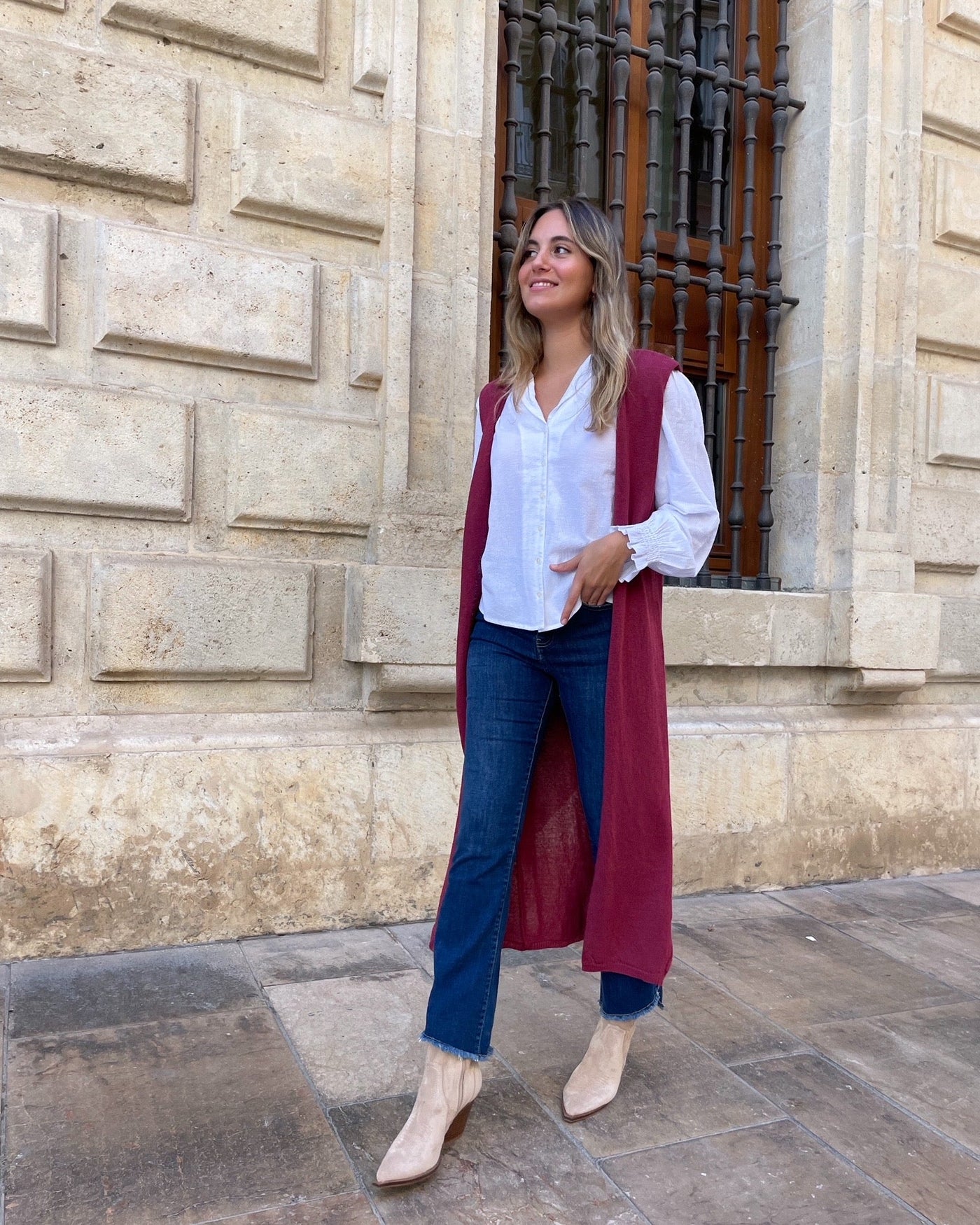 Chaleco fluido punto