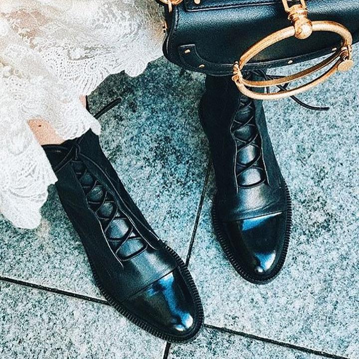 Botines de tacón de piel