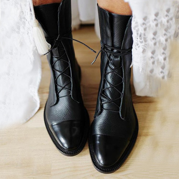 Botines de tacón de piel