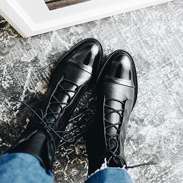 Botines de tacón de piel