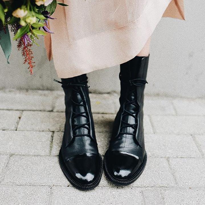 Botines de tacón de piel