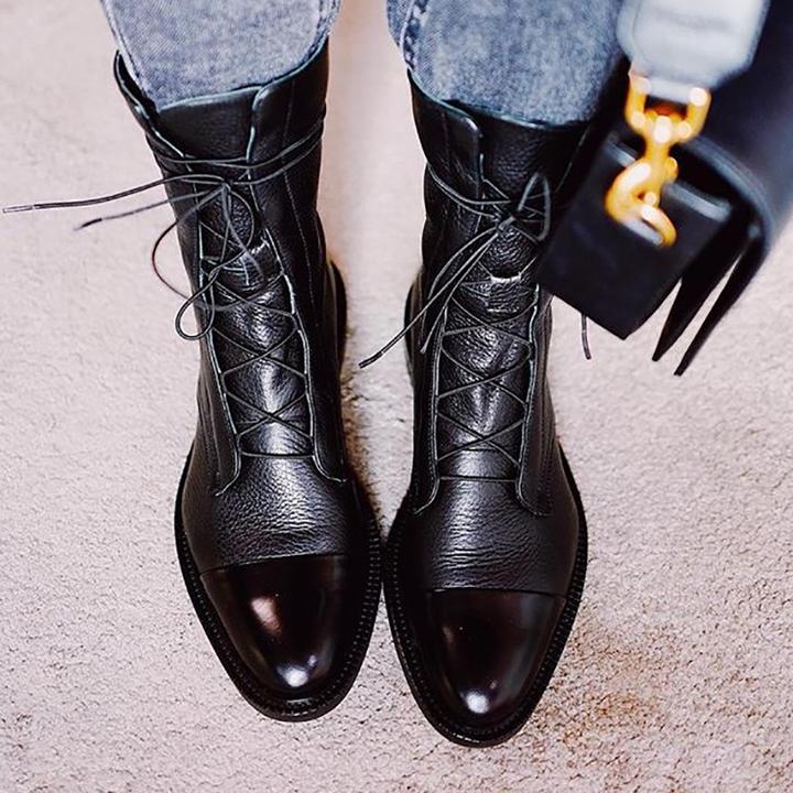 Botines de tacón de piel