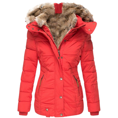 Abrigo de piel informal con capucha Elysia