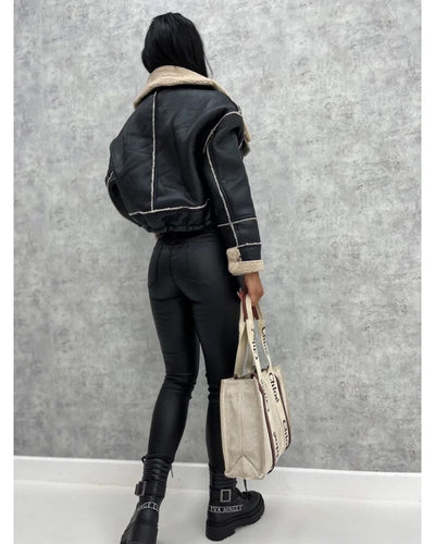 Elegante chaqueta de cuero Niort