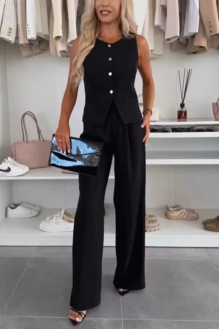 Wila | Conjunto chic de top sin mangas y pantalón