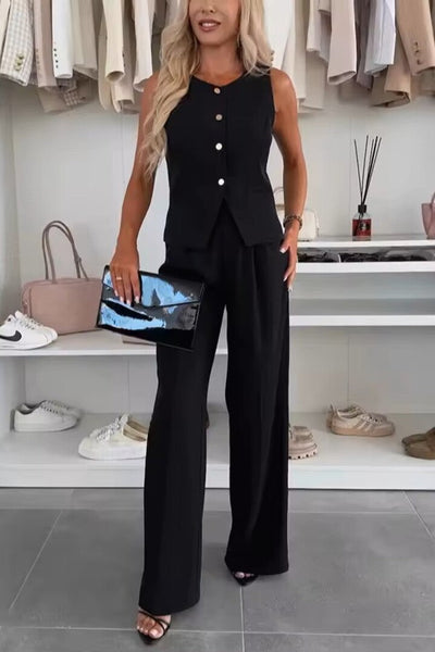 Wila | Conjunto chic de top sin mangas y pantalón