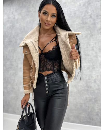 Elegante chaqueta de cuero Niort