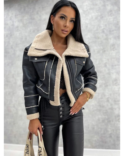 Elegante chaqueta de cuero Niort