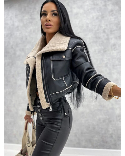 Elegante chaqueta de cuero Niort