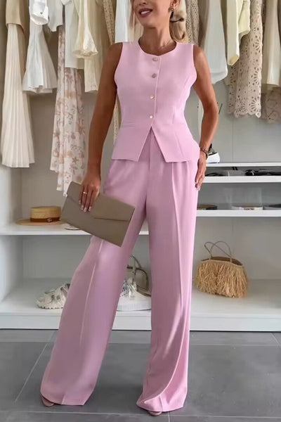 Wila | Conjunto chic de top sin mangas y pantalón