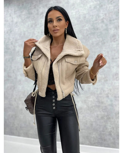 Elegante chaqueta de cuero Niort