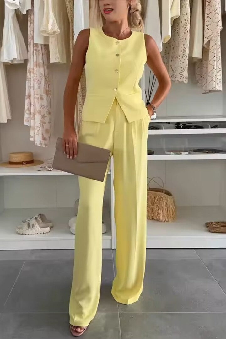 Wila | Conjunto chic de top sin mangas y pantalón