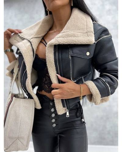Elegante chaqueta de cuero Niort