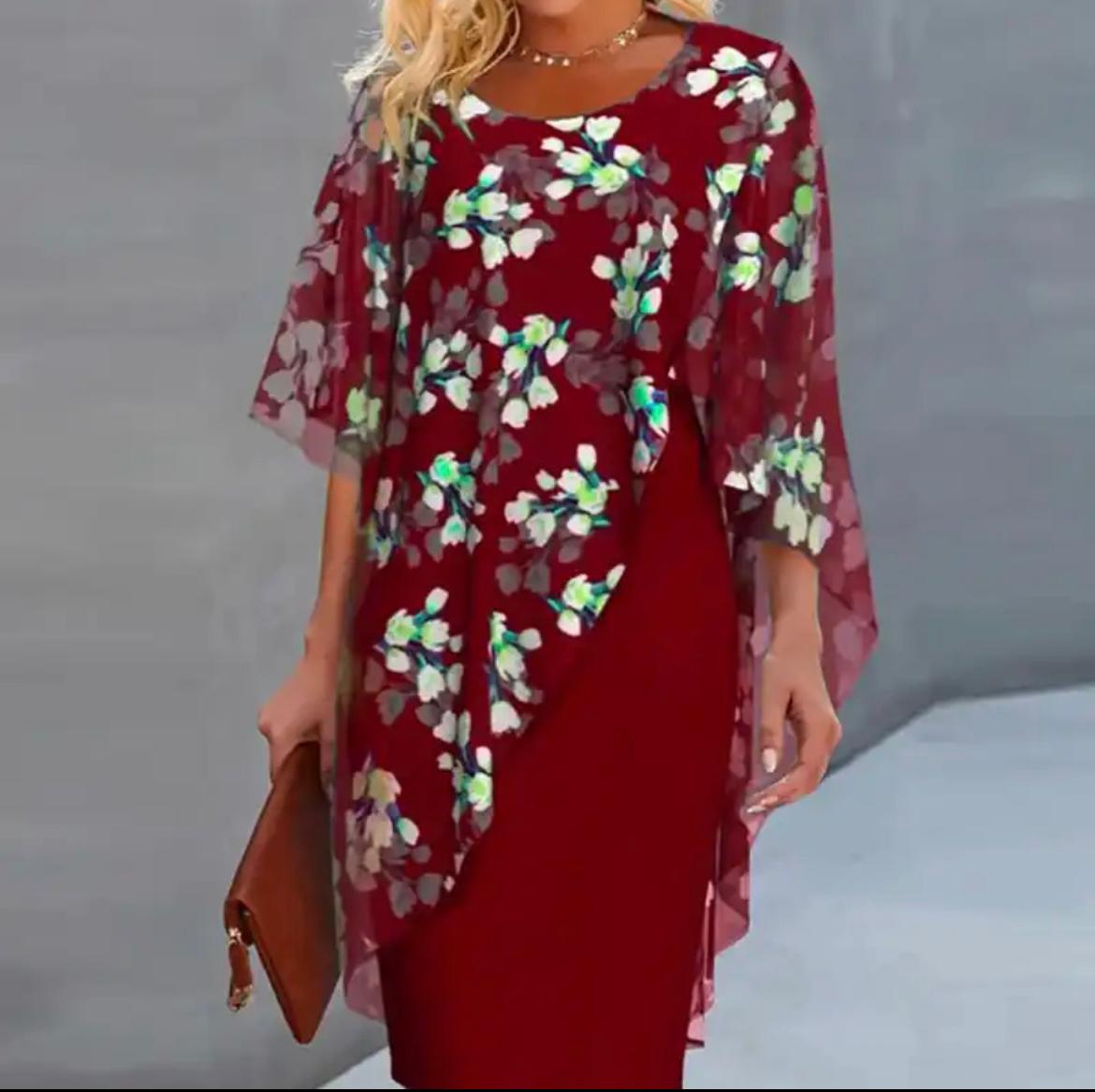 Robe Élégante En Tissu Floral