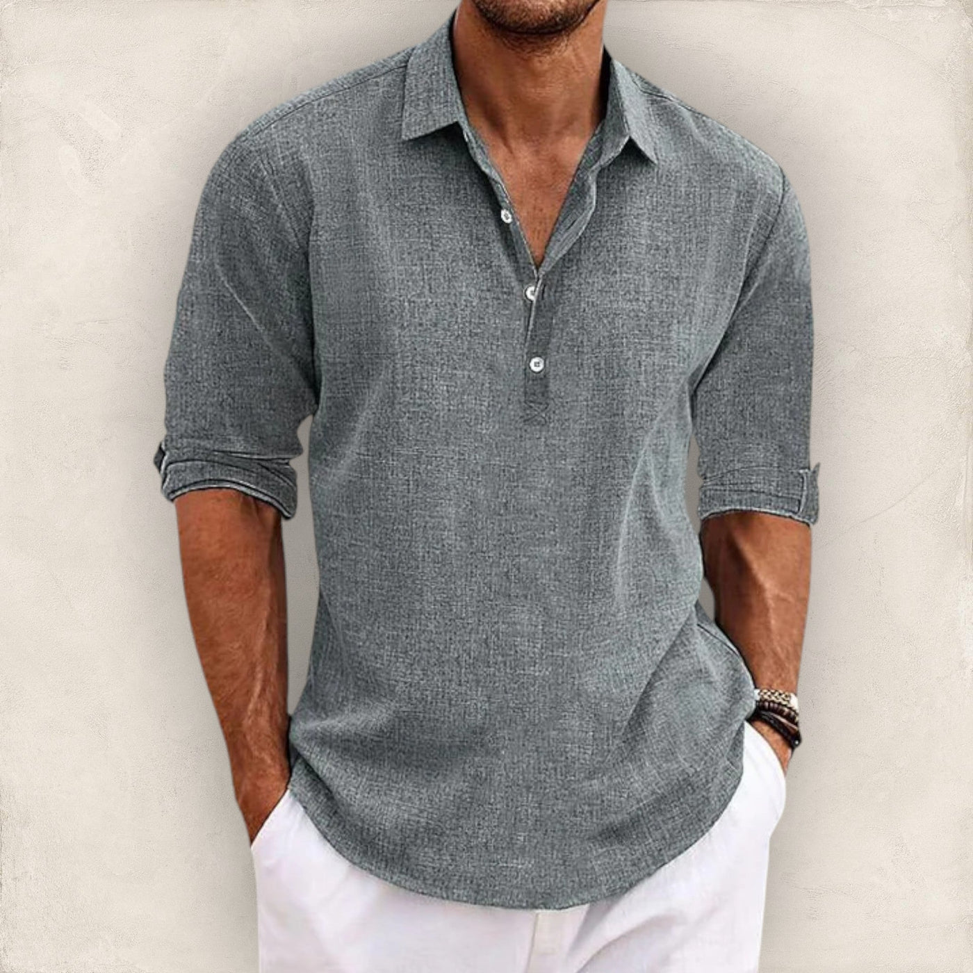 Givalli - Camisa casual de lino
