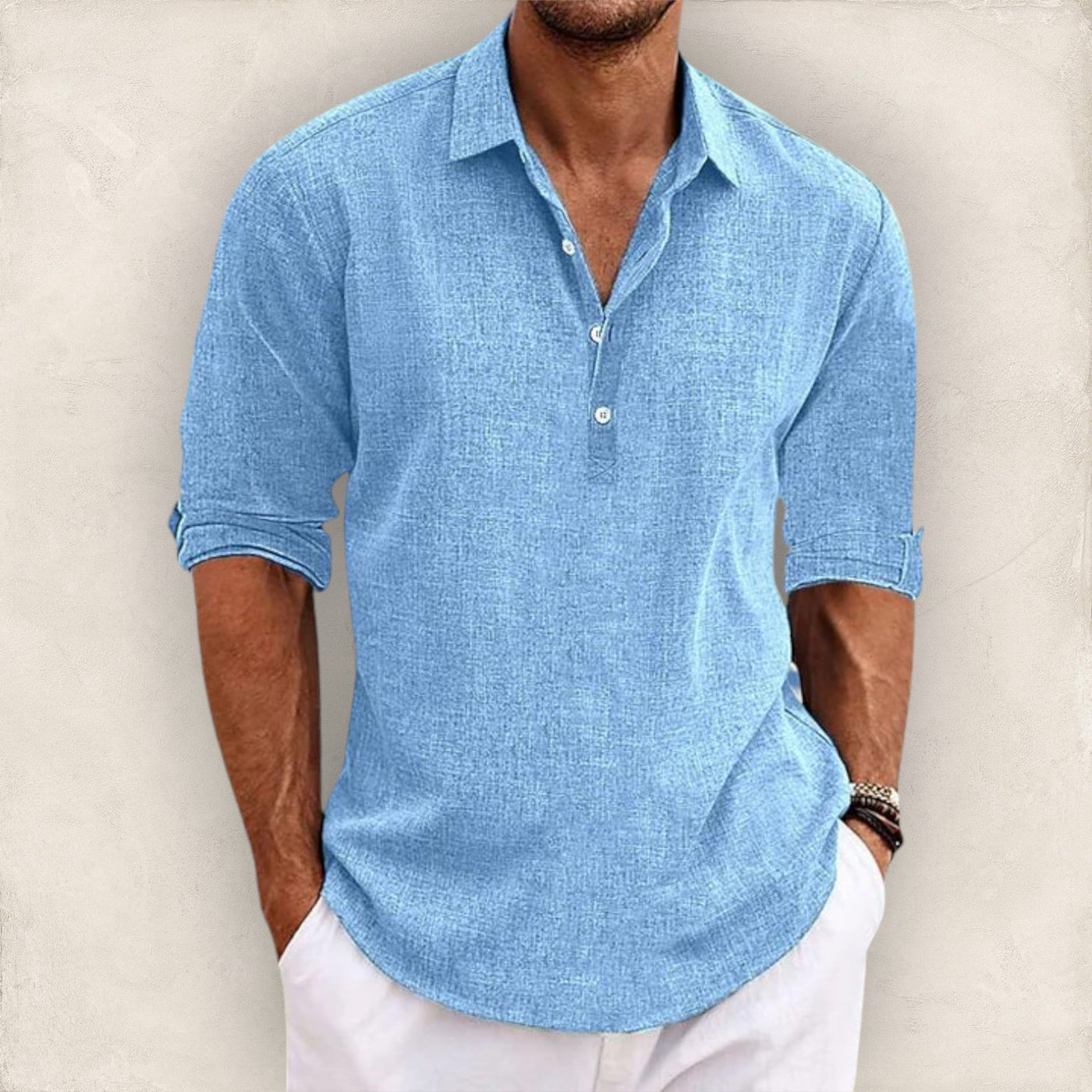 Givalli - Camisa casual de lino