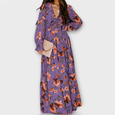 Robe Longue &amp; Élégante In Col V