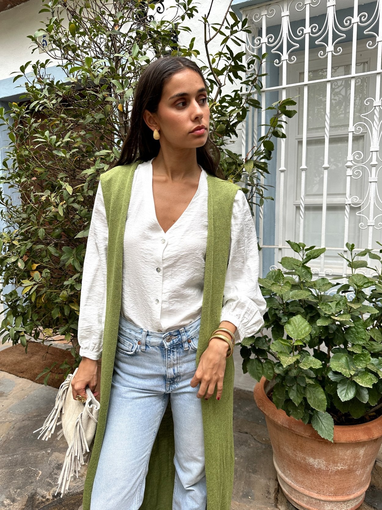 Chaleco fluido punto