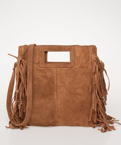 Bolso ante  flecos colores