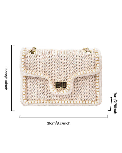 Alba | Bolso de paja con perlas popular