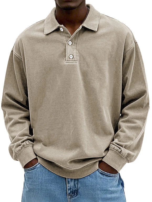 Elias | Polo casual de manga larga para hombre