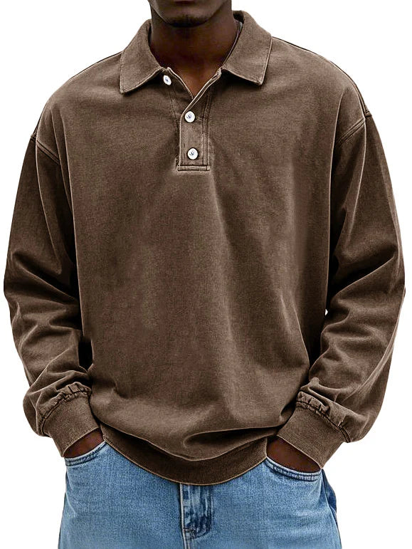 Elias | Polo casual de manga larga para hombre