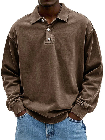 Elias | Polo casual de manga larga para hombre
