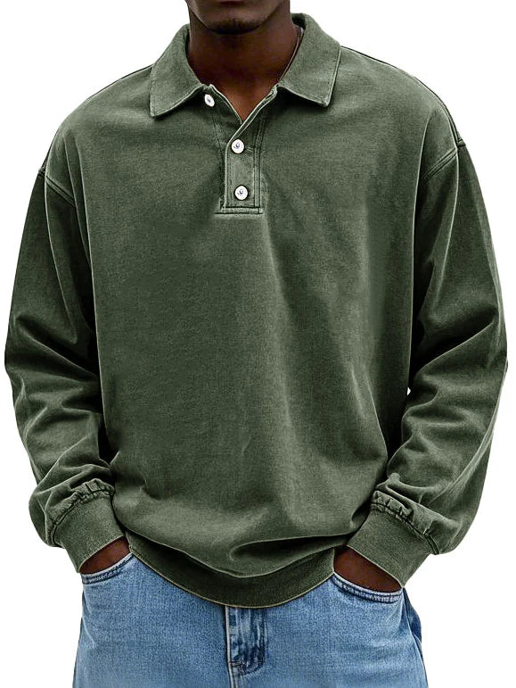 Elias | Polo casual de manga larga para hombre