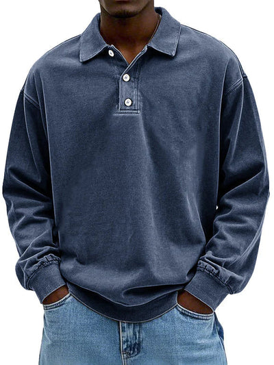 Elias | Polo casual de manga larga para hombre
