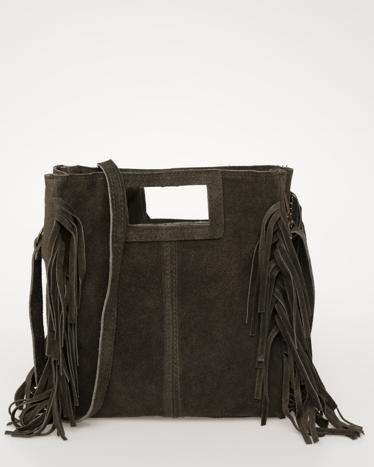 Bolso ante  flecos colores