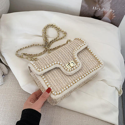 Alba | Bolso de paja con perlas popular